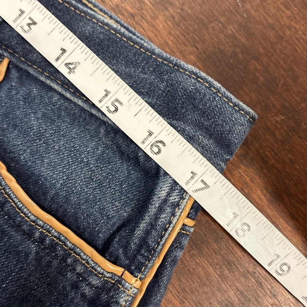 Banana Republic High Rise Vintage Straight Jeans Sz 30 Contrast Piping Dark Wash - Picture 8 of 12